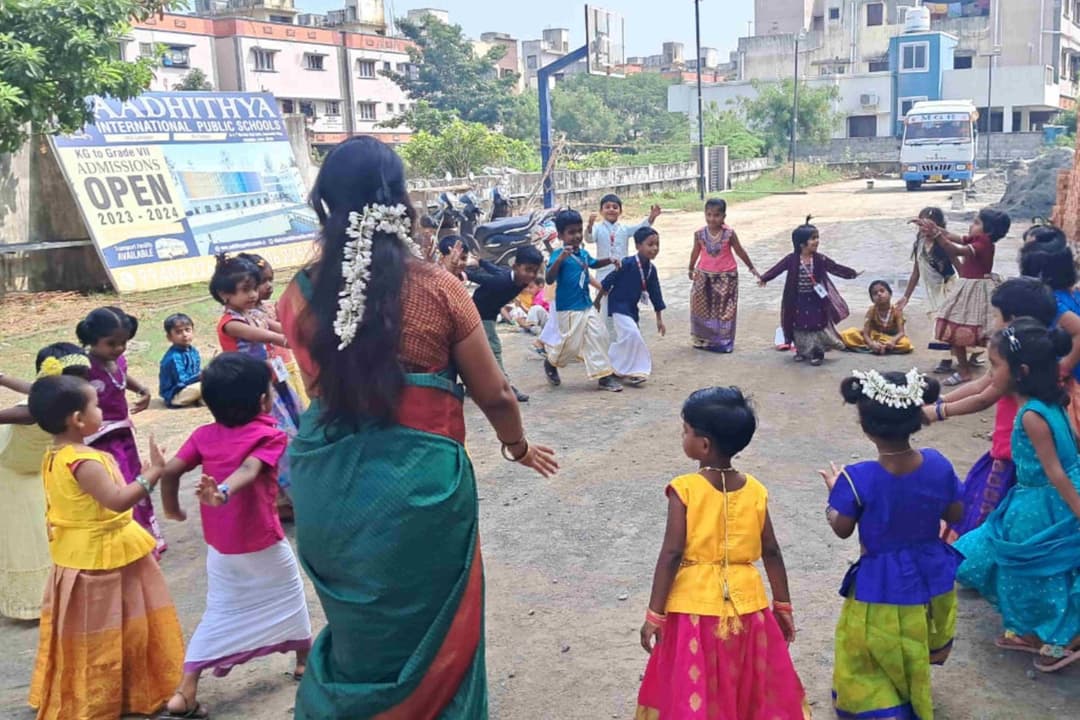 Pongal celebration with Aadhithya School students